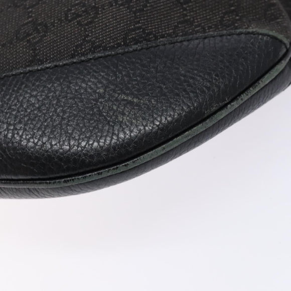 GUCCI GG Canvas Shoulder Bag Black Silver 272380 Auth sw1237