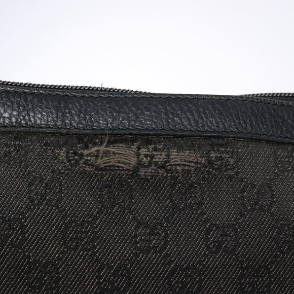 GUCCI GG Canvas Shoulder Bag Black Silver 272380 Auth sw1237