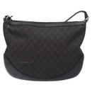 GUCCI GG Canvas Shoulder Bag Black Silver 272380 Auth sw1237-13