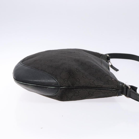 GUCCI GG Canvas Shoulder Bag Black Silver 272380 Auth sw1237
