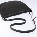 GUCCI GG Canvas Shoulder Bag Black Silver 272380 Auth sw1237-7