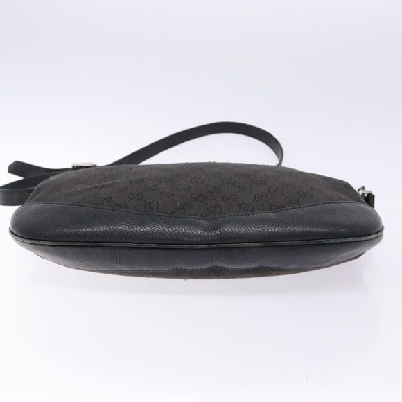 GUCCI GG Canvas Shoulder Bag Black Silver 272380 Auth sw1237