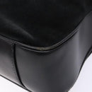GUCCI Bamboo Hand Bag Suede Black Gold 001 1638 2615 Auth sw1241-10