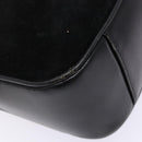 GUCCI Bamboo Hand Bag Suede Black Gold 001 1638 2615 Auth sw1241-11