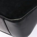 GUCCI Bamboo Hand Bag Suede Black Gold 001 1638 2615 Auth sw1241-12