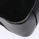 GUCCI Bamboo Hand Bag Suede Black Gold 001 1638 2615 Auth sw1241-13