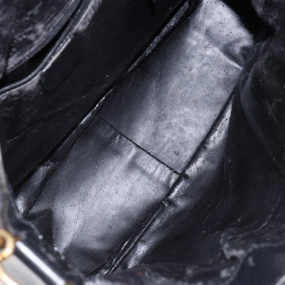 GUCCI Bamboo Hand Bag Suede Black Gold 001 1638 2615 Auth sw1241