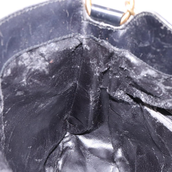 GUCCI Bamboo Hand Bag Suede Black Gold 001 1638 2615 Auth sw1241