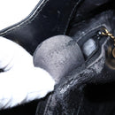 GUCCI Bamboo Hand Bag Suede Black Gold 001 1638 2615 Auth sw1241-19