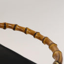 GUCCI Bamboo Hand Bag Leather 2way Black Gold 001 1638 Auth sw1242-15