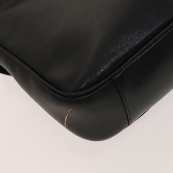 GUCCI Bamboo Hand Bag Leather 2way Black Gold 001 1638 Auth sw1242