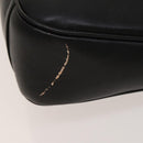 GUCCI Bamboo Hand Bag Leather 2way Black Gold 001 1638 Auth sw1242-4