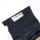 Salvatore Ferragamo Hand Bag Suede Black Gold Auth sw1248-16