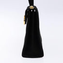 Salvatore Ferragamo Hand Bag Suede Black Gold Auth sw1248-4