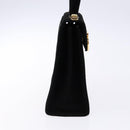 Salvatore Ferragamo Hand Bag Suede Black Gold Auth sw1248-5