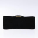 Salvatore Ferragamo Hand Bag Suede Black Gold Auth sw1248-9