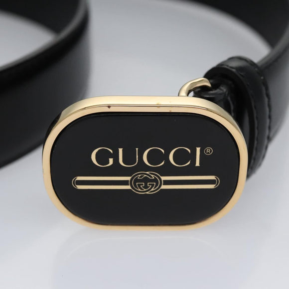 GUCCI Belt Leather 42.1"""" Black 547754 Auth sw125