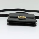 CELINE Hand Bag Leather 2way Black Gold Auth sw1250-5