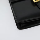 CELINE Hand Bag Leather 2way Black Gold Auth sw1250-16