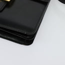 CELINE Hand Bag Leather 2way Black Gold Auth sw1250-17