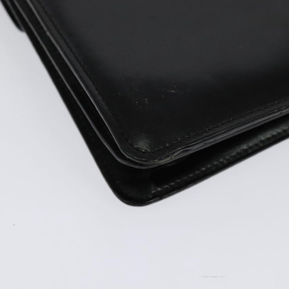 CELINE Hand Bag Leather 2way Black Gold Auth sw1250