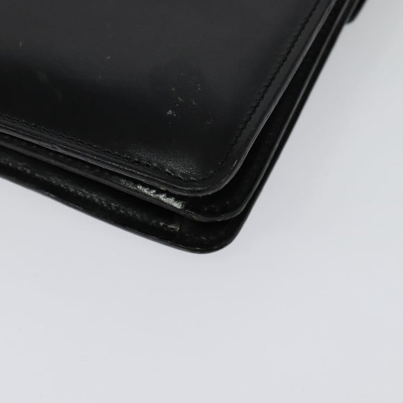 CELINE Hand Bag Leather 2way Black Gold Auth sw1250