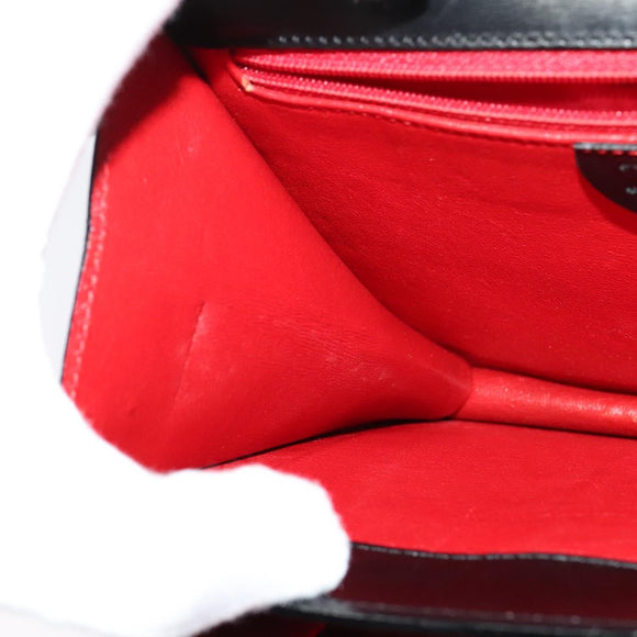 CELINE Hand Bag Leather 2way Black Gold Auth sw1250