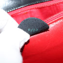 CELINE Hand Bag Leather 2way Black Gold Auth sw1250-12