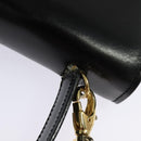 CELINE Hand Bag Leather 2way Black Gold Auth sw1250-10