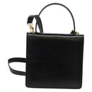 CELINE Hand Bag Leather 2way Black Gold Auth sw1250-2