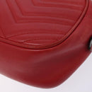 GUCCI GG Marmont Shoulder Bag Leather Red Gold 447632 Auth sw1251-10