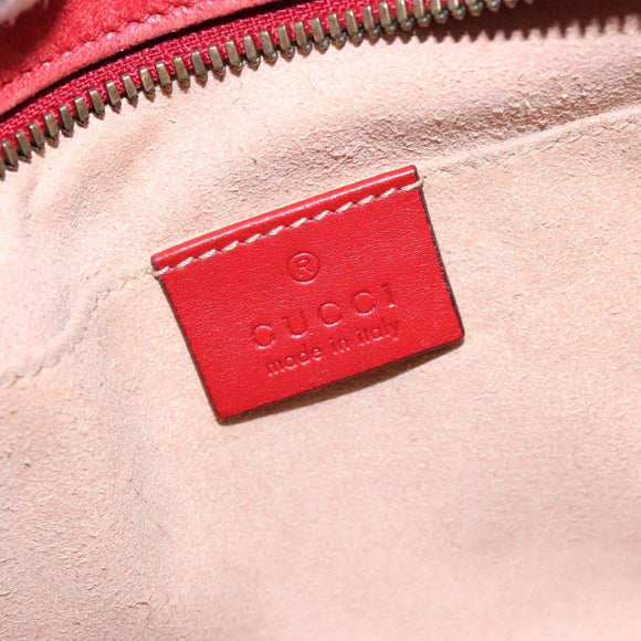 GUCCI GG Marmont Shoulder Bag Leather Red Gold 447632 Auth sw1251