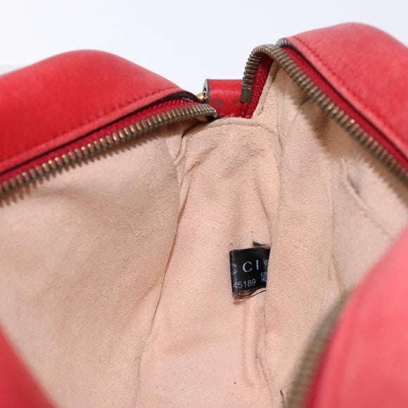 GUCCI GG Marmont Shoulder Bag Leather Red Gold 447632 Auth sw1251