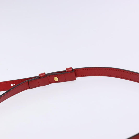 GUCCI GG Marmont Shoulder Bag Leather Red Gold 447632 Auth sw1251