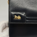 CELINE Chain Hand Bag Leather Navy Gold Auth sw1259-18