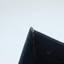 CELINE Chain Hand Bag Leather Navy Gold Auth sw1259-11