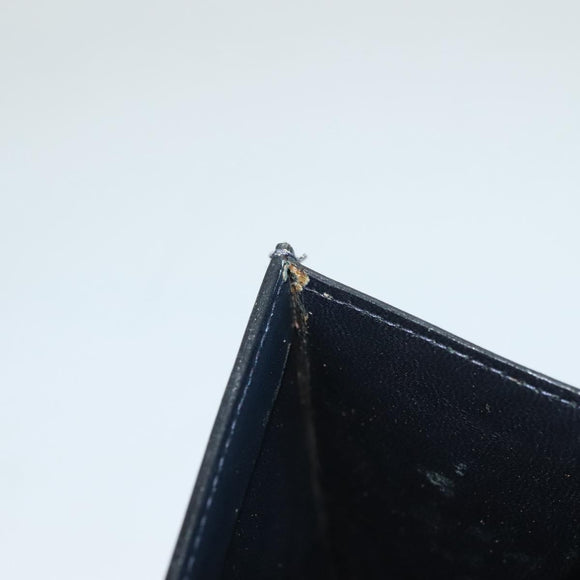 CELINE Chain Hand Bag Leather Navy Gold Auth sw1259