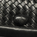 BOTTEGA VENETA INTRECCIATO Hand Bag Leather Black Gold Auth sw1261-17