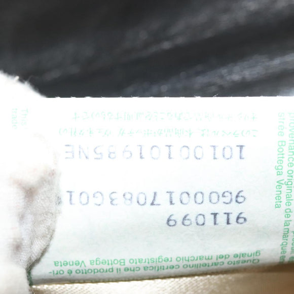 BOTTEGA VENETA INTRECCIATO Hand Bag Leather Black Gold Auth sw1261