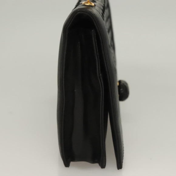 BOTTEGA VENETA INTRECCIATO Hand Bag Leather Black Gold Auth sw1261