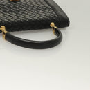 BOTTEGA VENETA INTRECCIATO Hand Bag Leather Black Gold Auth sw1261-7