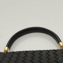 BOTTEGA VENETA INTRECCIATO Hand Bag Leather Black Gold Auth sw1261-8
