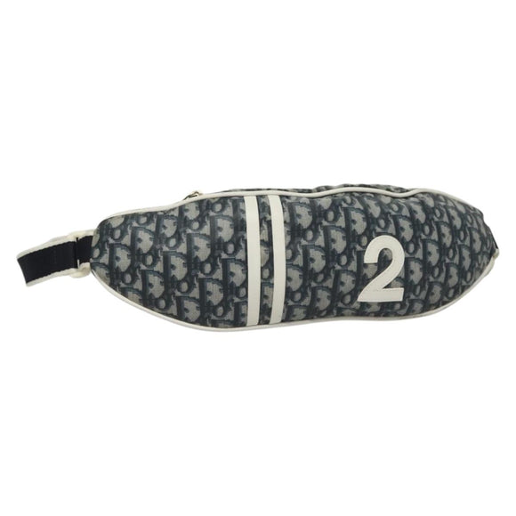 Christian Dior Trotter Canvas Body Bag Nylon Navy Silver Auth sw1263
