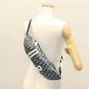 Christian Dior Trotter Canvas Body Bag Nylon Navy Silver Auth sw1263-23