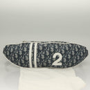 Christian Dior Trotter Canvas Body Bag Nylon Navy Silver Auth sw1263-12