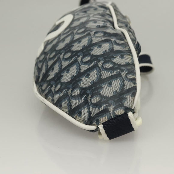 Christian Dior Trotter Canvas Body Bag Nylon Navy Silver Auth sw1263