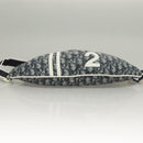 Christian Dior Trotter Canvas Body Bag Nylon Navy Silver Auth sw1263-5
