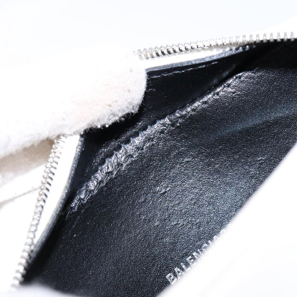 BALENCIAGA Shoulder Bag Leather White Silver Auth sw1264