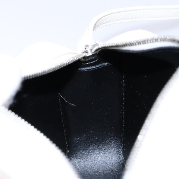 BALENCIAGA Shoulder Bag Leather White Silver Auth sw1264