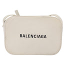BALENCIAGA Shoulder Bag Leather White Silver Auth sw1264-13